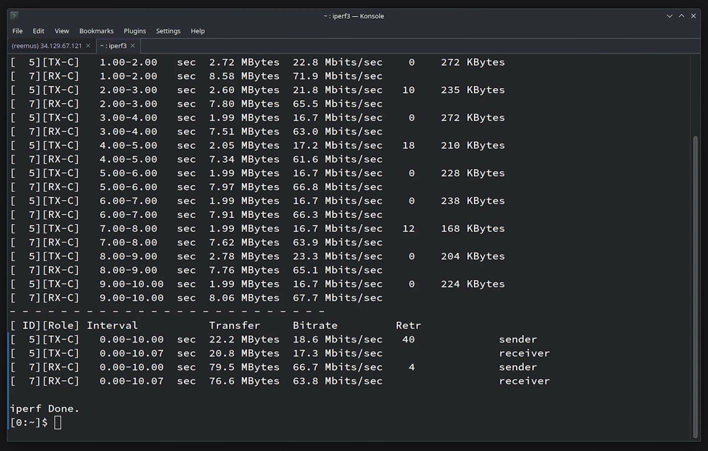 Test latency with ping