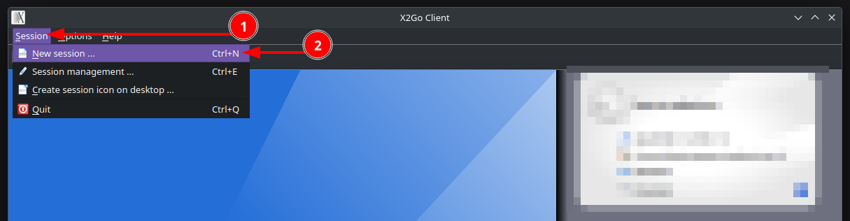 X2Go Client - Create New Session